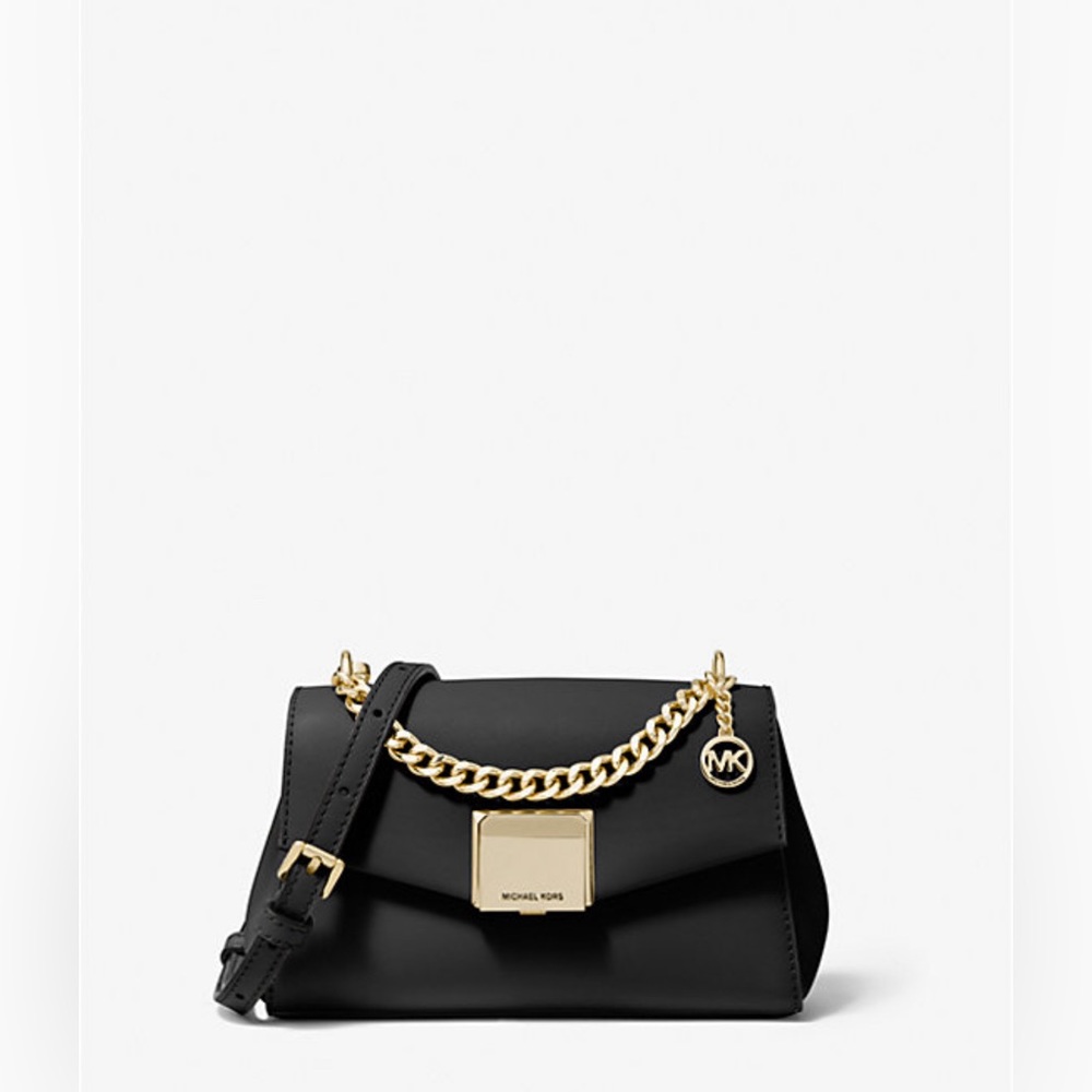 Michael Kors Lita Small Leather Crossbody Bag Black